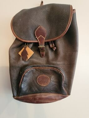 Roots Brown Leather Backpack